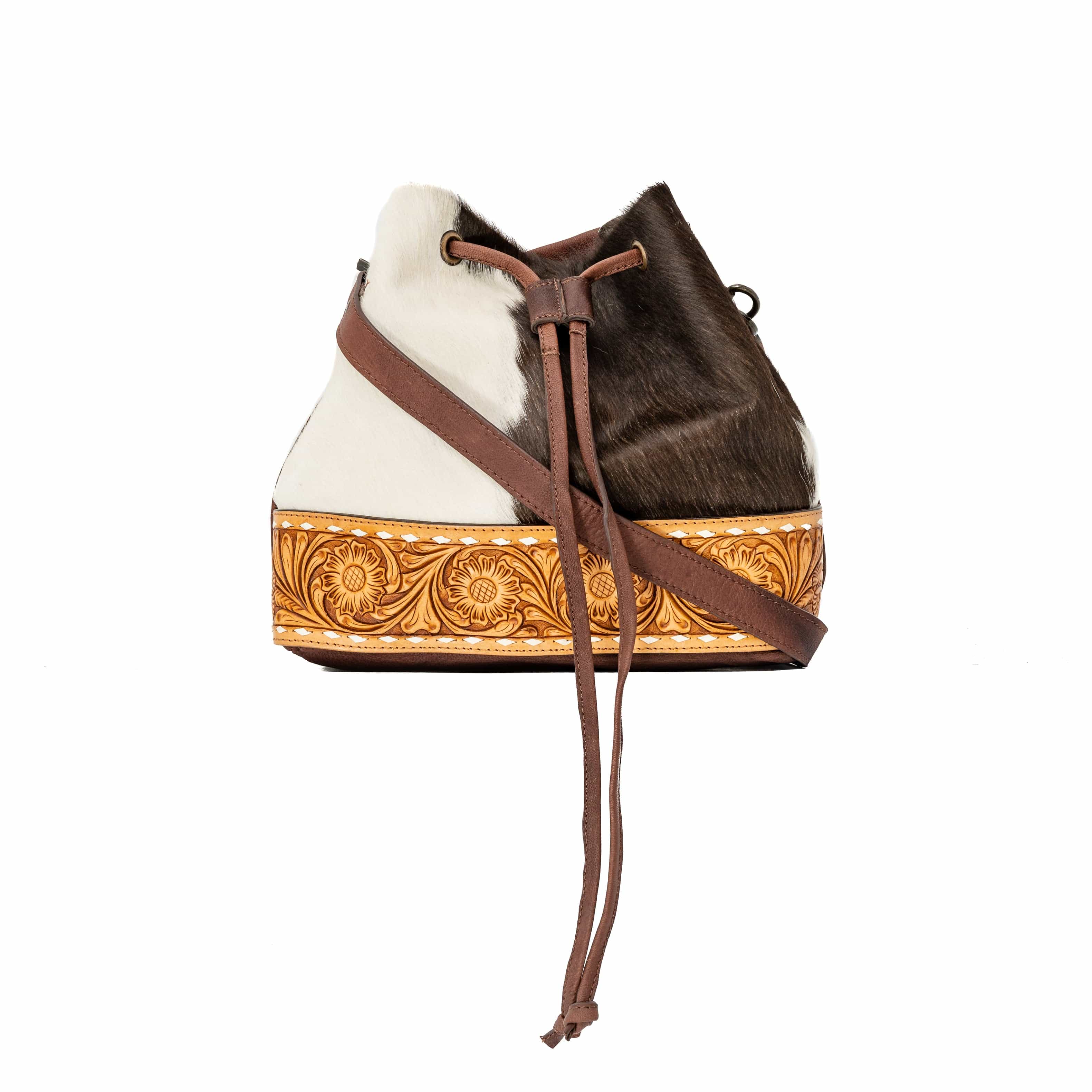 Mountain Bend Hair-On Hide Bucket Sling Bag