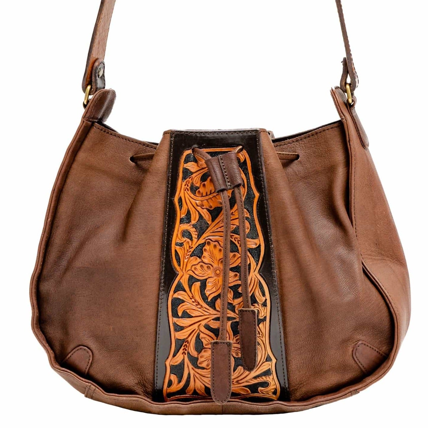 MW Leather Tooled Fringe Crossbody