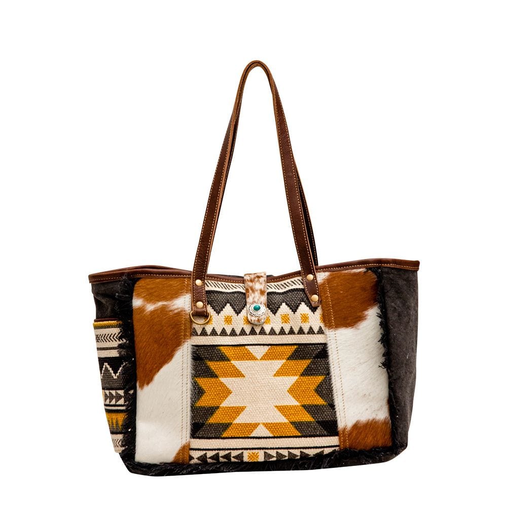 Myra Bag Leather and Hair Western Fringe shops Bag