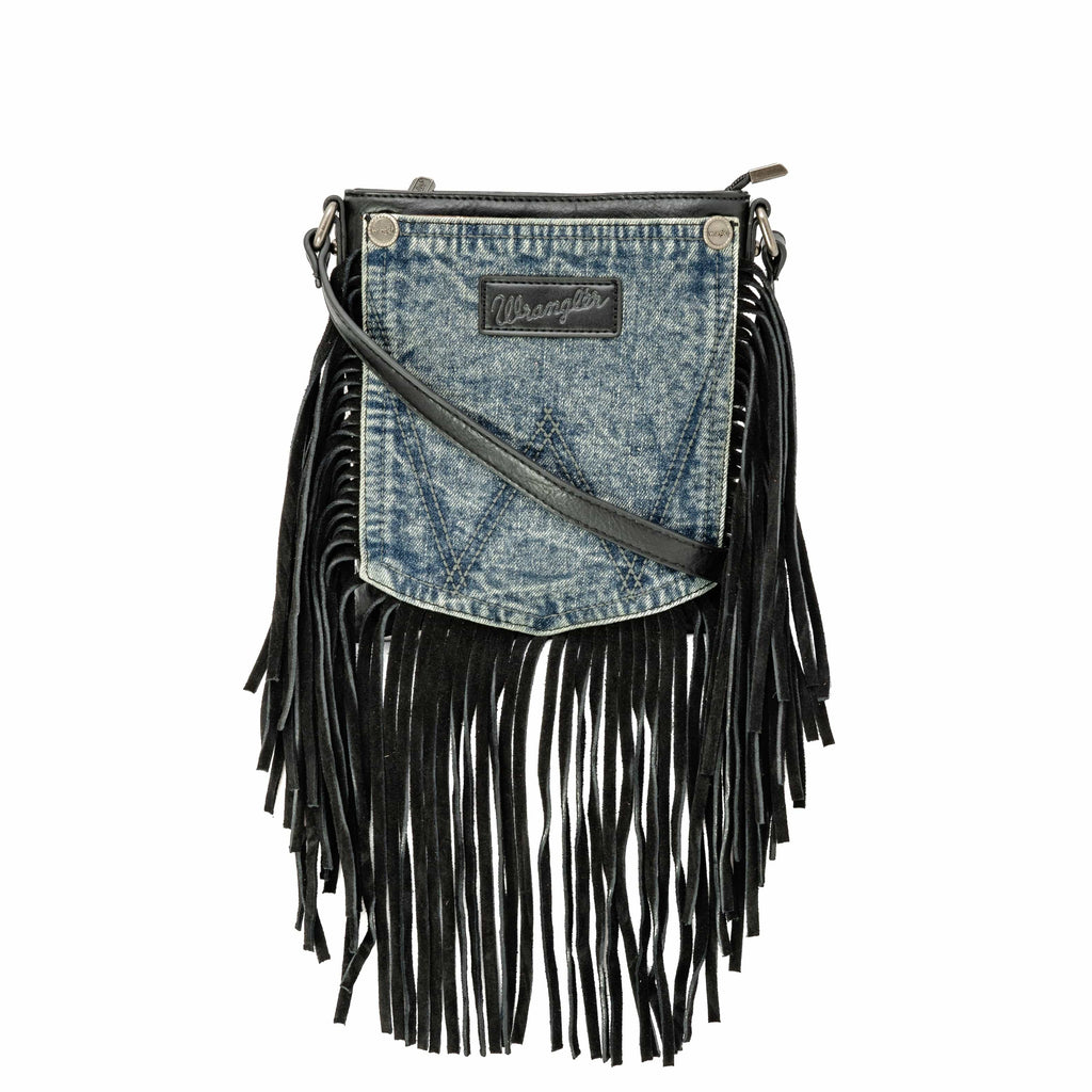 Wrangler Black Handbag with Fringe