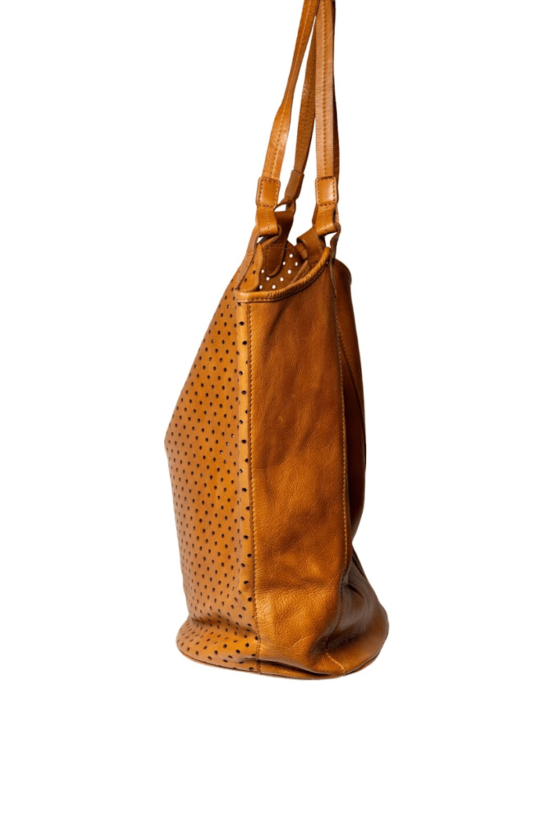 Buttery Soft Italian Cognac Leather Tote
