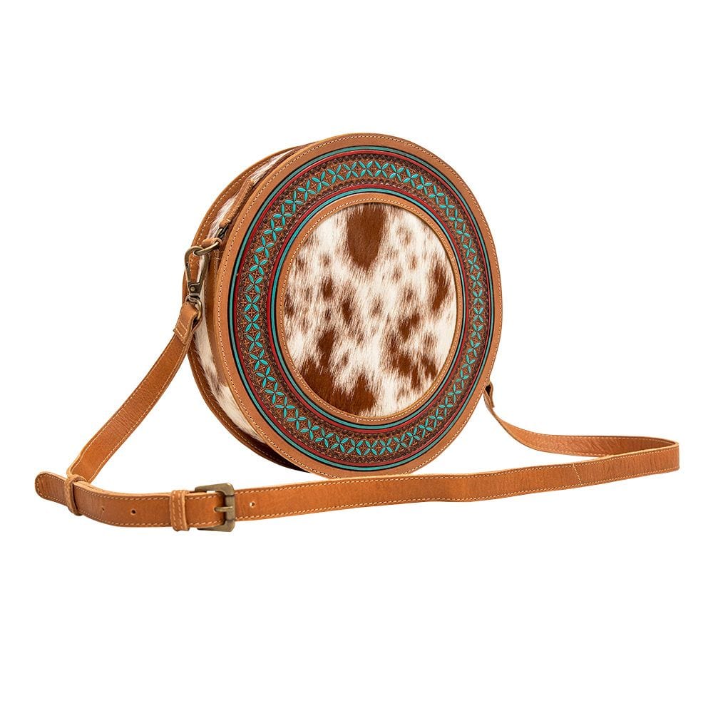 Petite Tooled Canteen Cowhide Leather Hide newest Crossbody