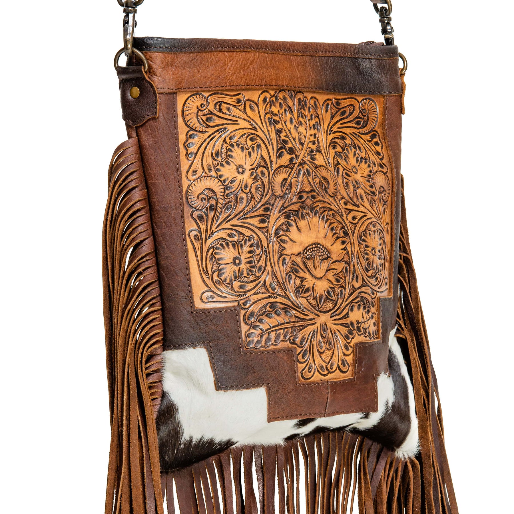 American Darling Conceal Carry Hide Fringe Cross Body Purse