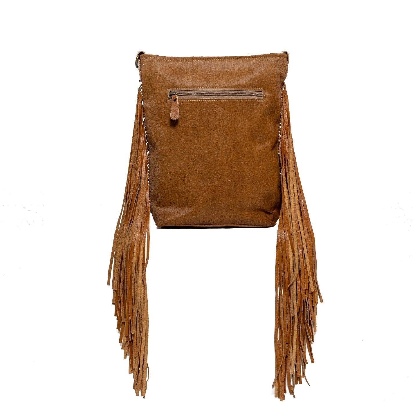 Sweet Perspective Faux Leather Fringe Purse in Maple
